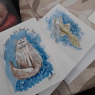 dédicace à l'aquarelle